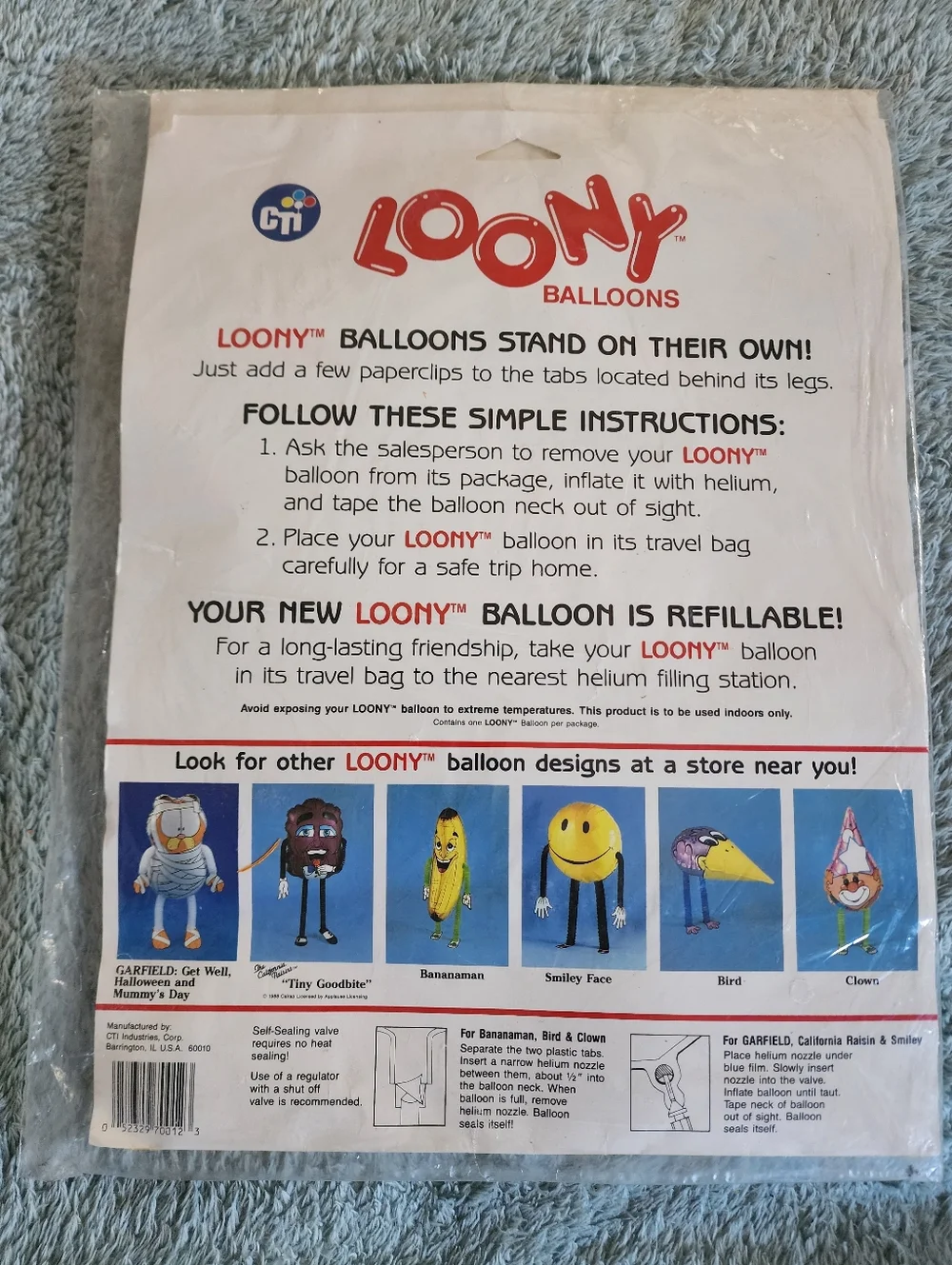 Vtg Loony Garfield Orange Balloon - Brand